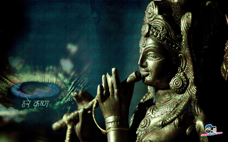 Bronze Statue of Krishna — Green