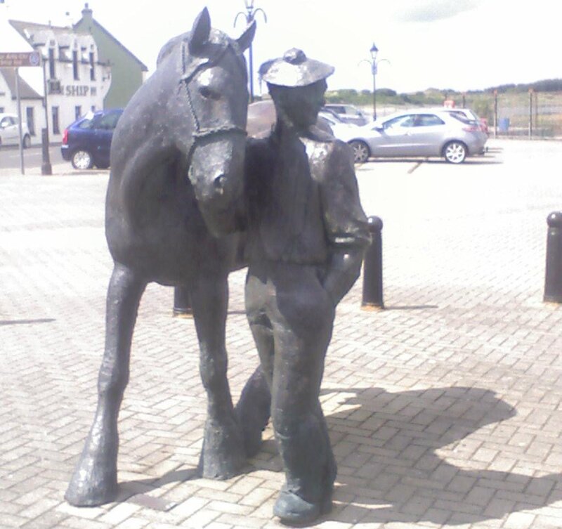 Bronze Statue of Man and Horse