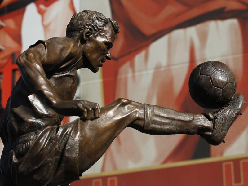 Bronze Statue of Soccer Player