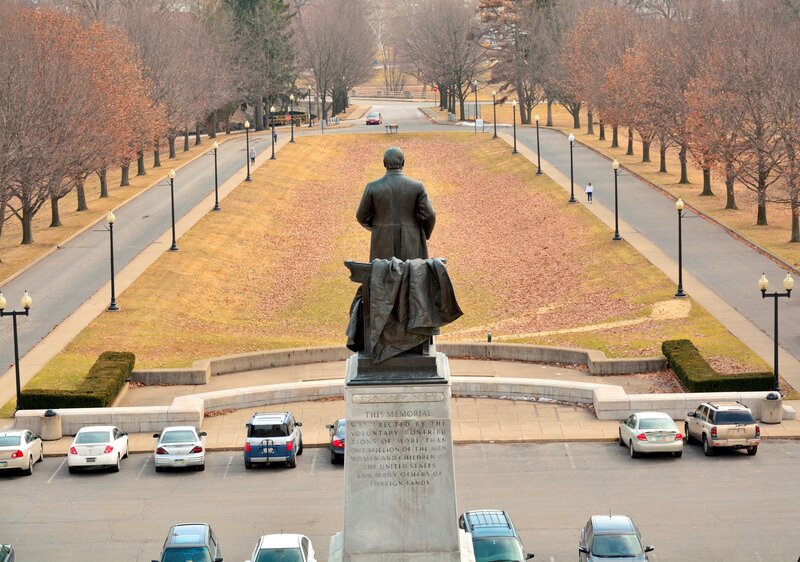 Bronze Statue on Pedestal