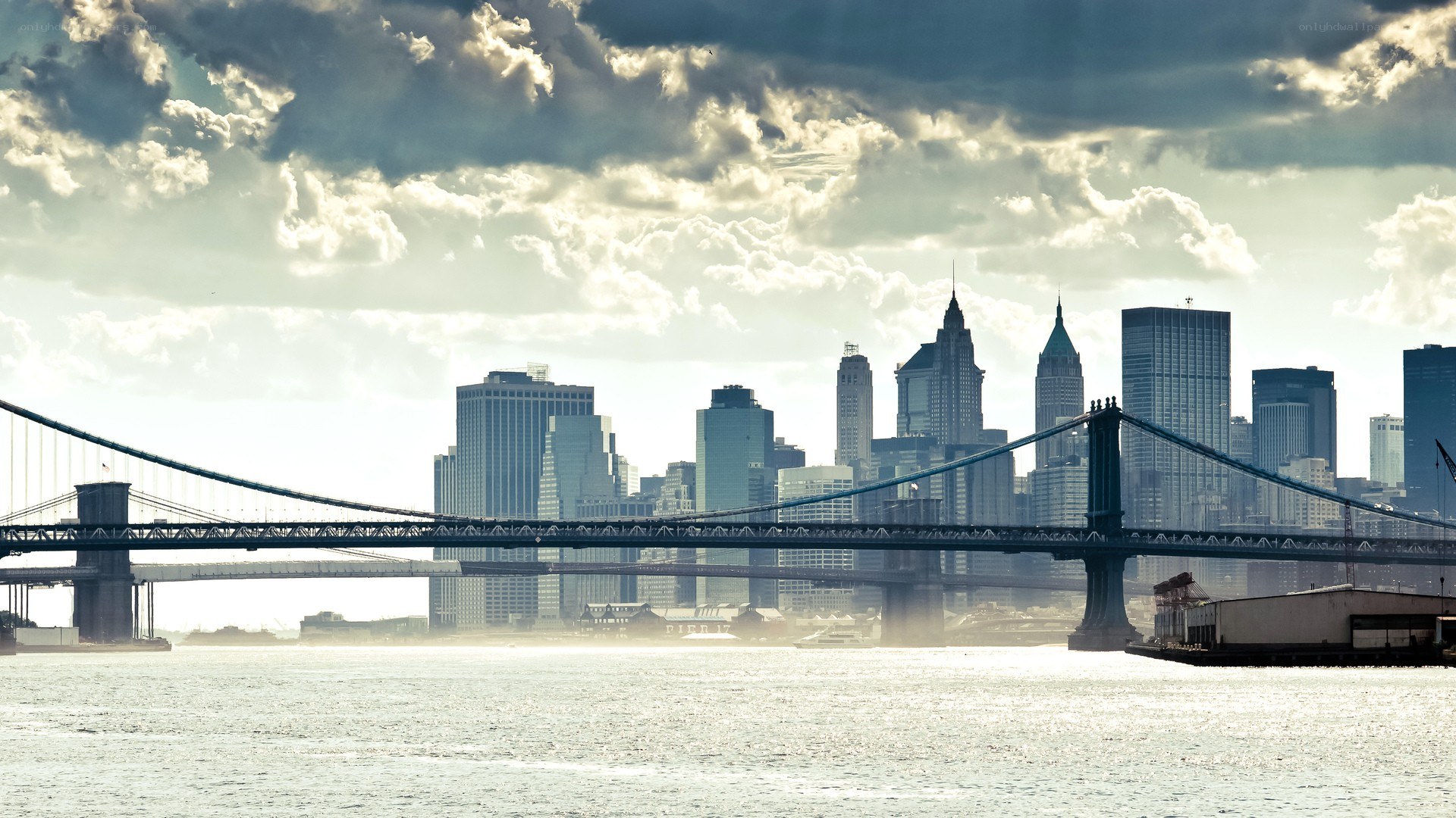 Brooklyn Bridge and NYC skyline