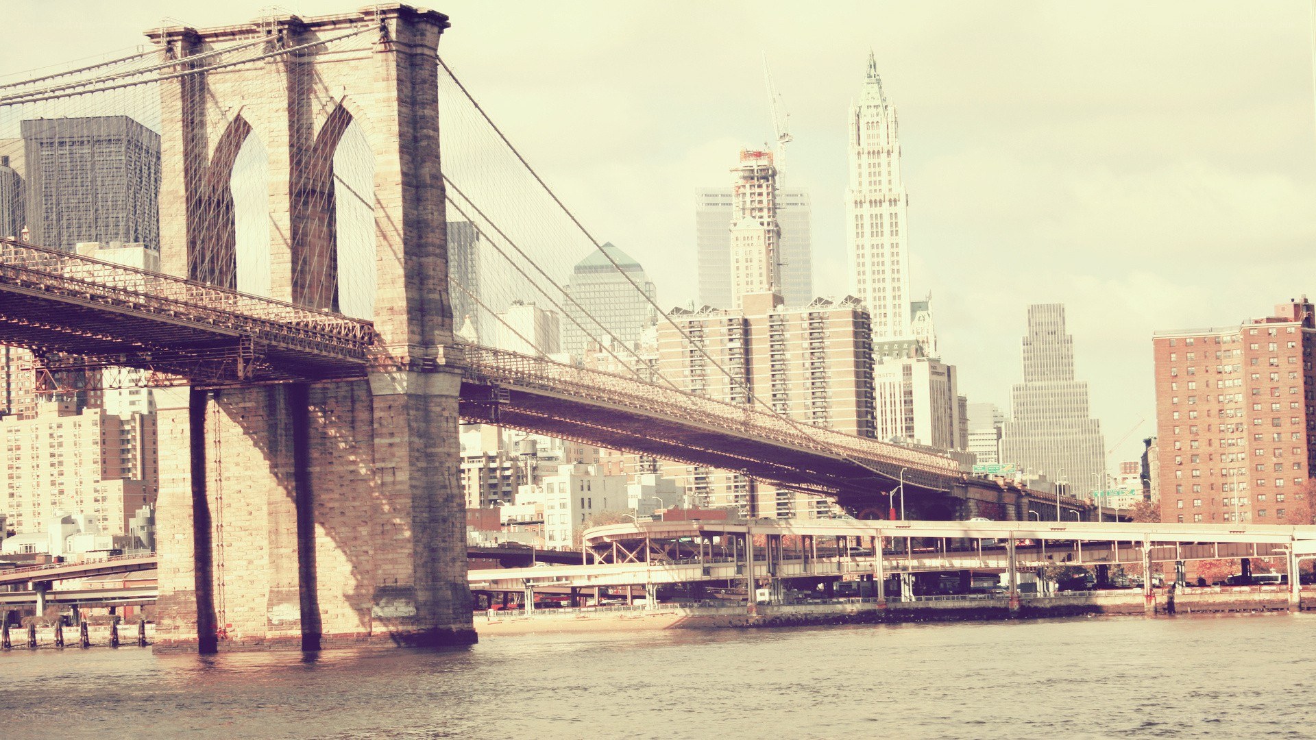 Brooklyn Bridge and NYC skyline