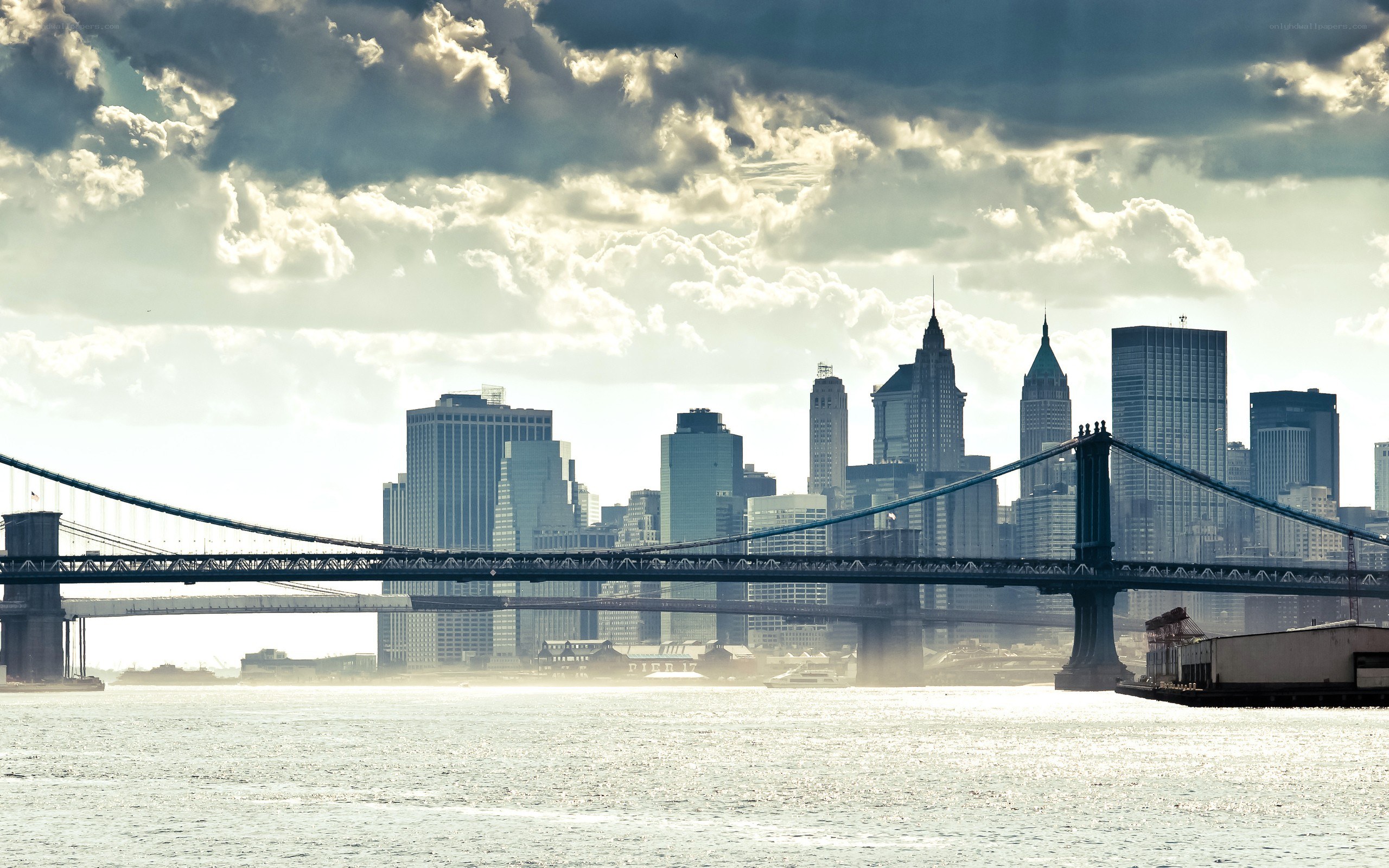 Brooklyn Bridge and NYC skyline