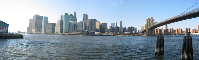 Brooklyn Bridge and Skyline — Blue, Calm, Afternoon, Photograph