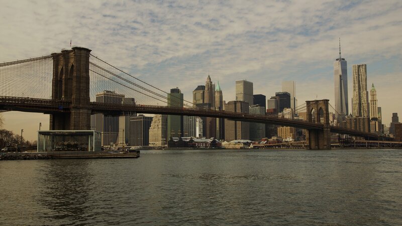 Brooklyn Bridge and Skyline — Gray, Calm, Afternoon