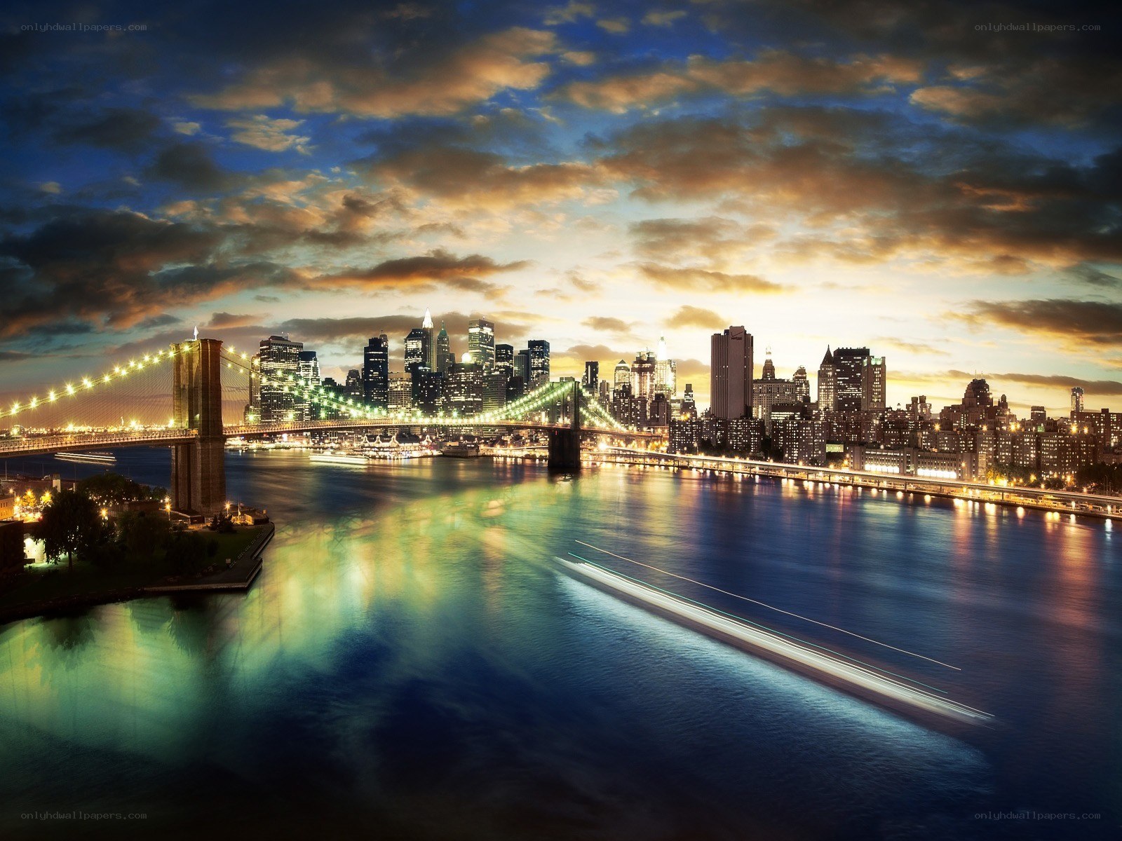 Brooklyn Bridge at dusk