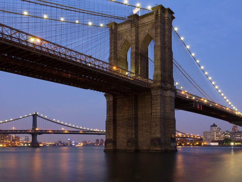 Brooklyn Bridge at dusk