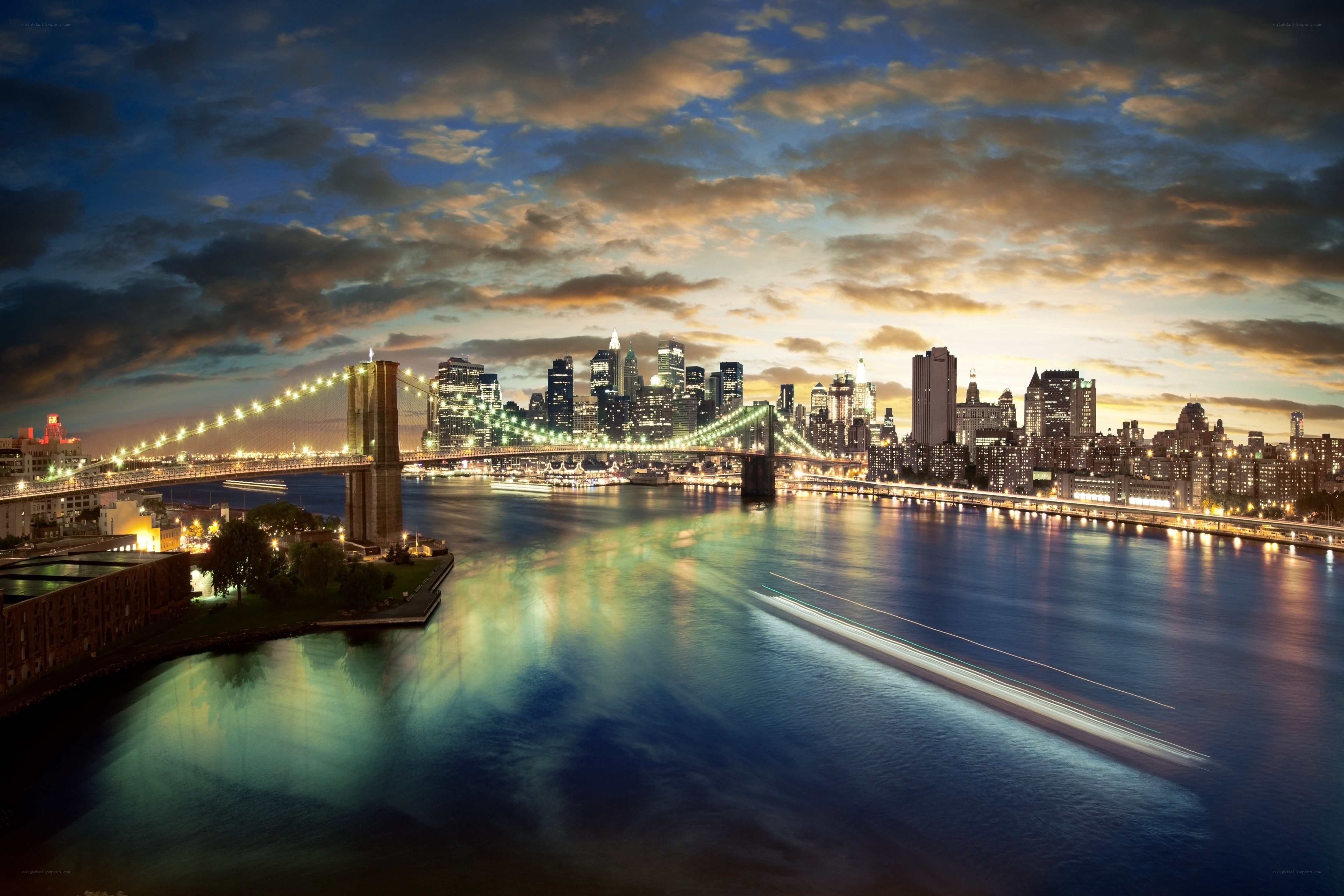 Brooklyn Bridge at dusk