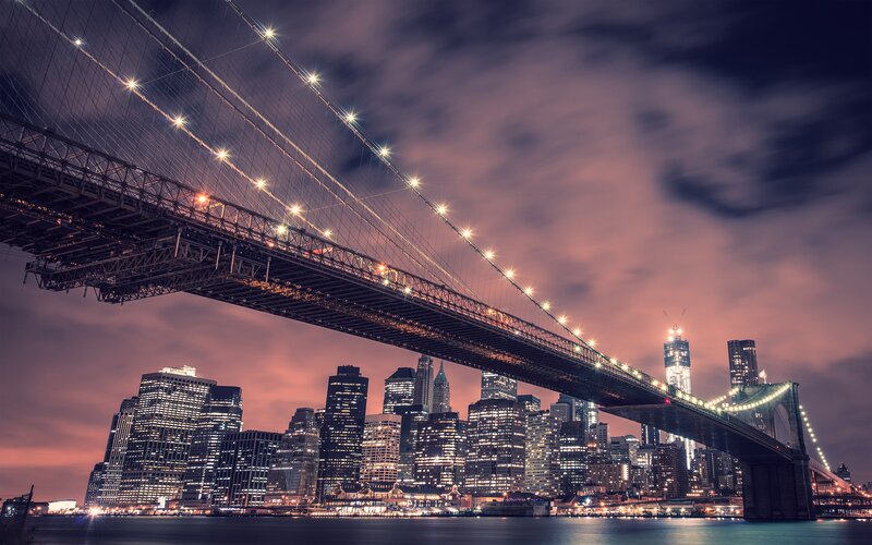 Brooklyn Bridge at dusk