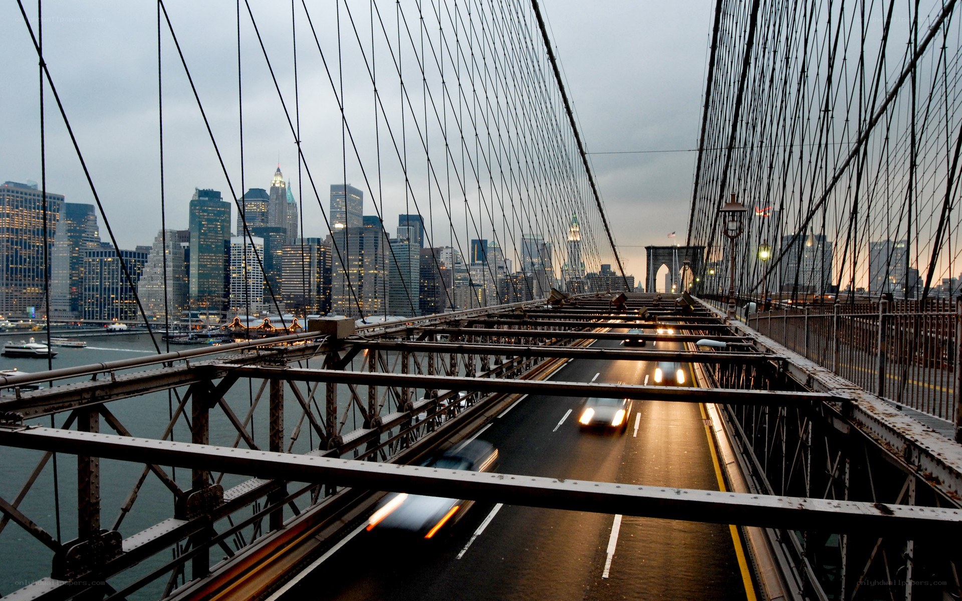 Brooklyn Bridge at dusk