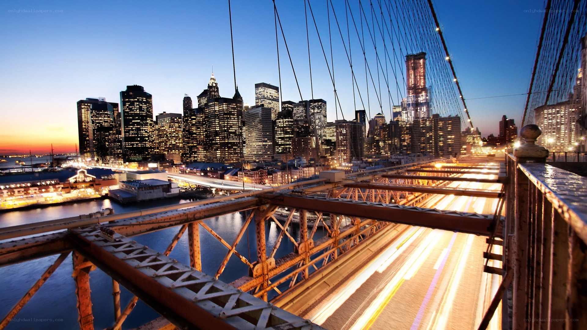 Brooklyn Bridge at dusk