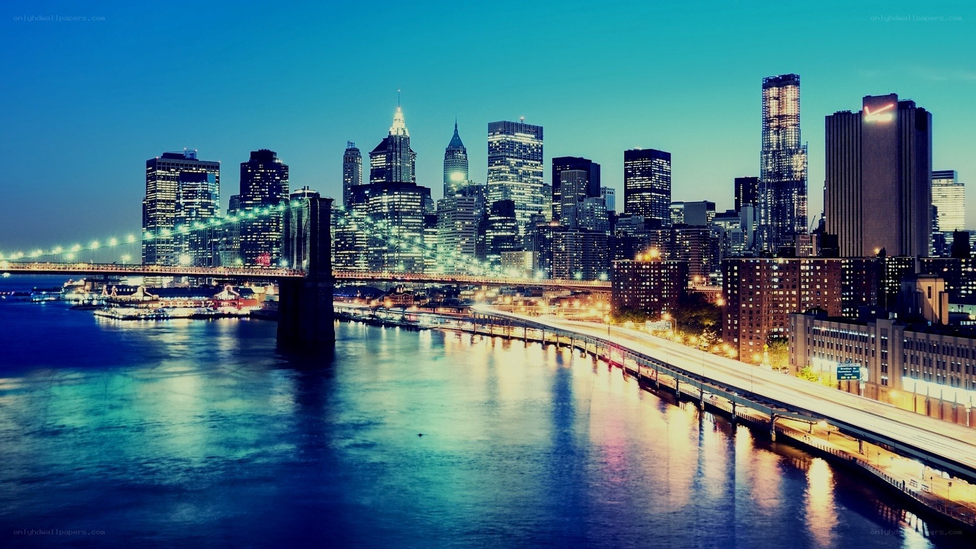Brooklyn Bridge at dusk