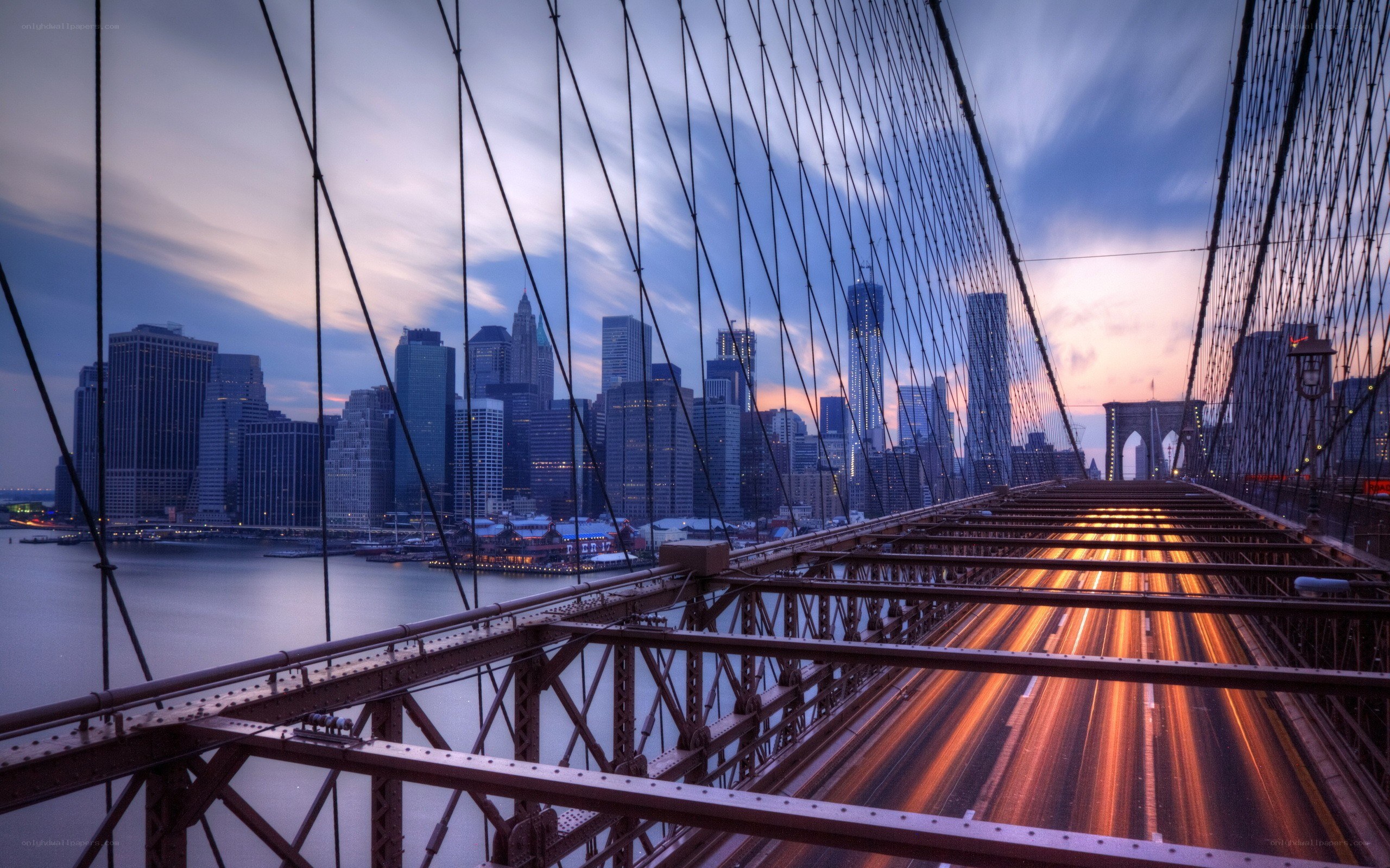 Brooklyn Bridge at dusk