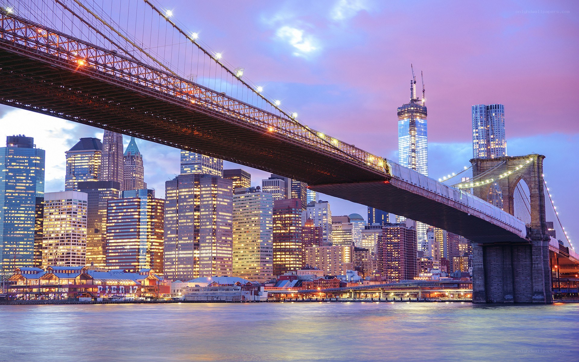 Brooklyn Bridge at dusk