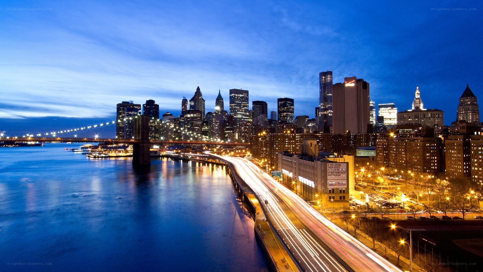 Brooklyn Bridge at dusk