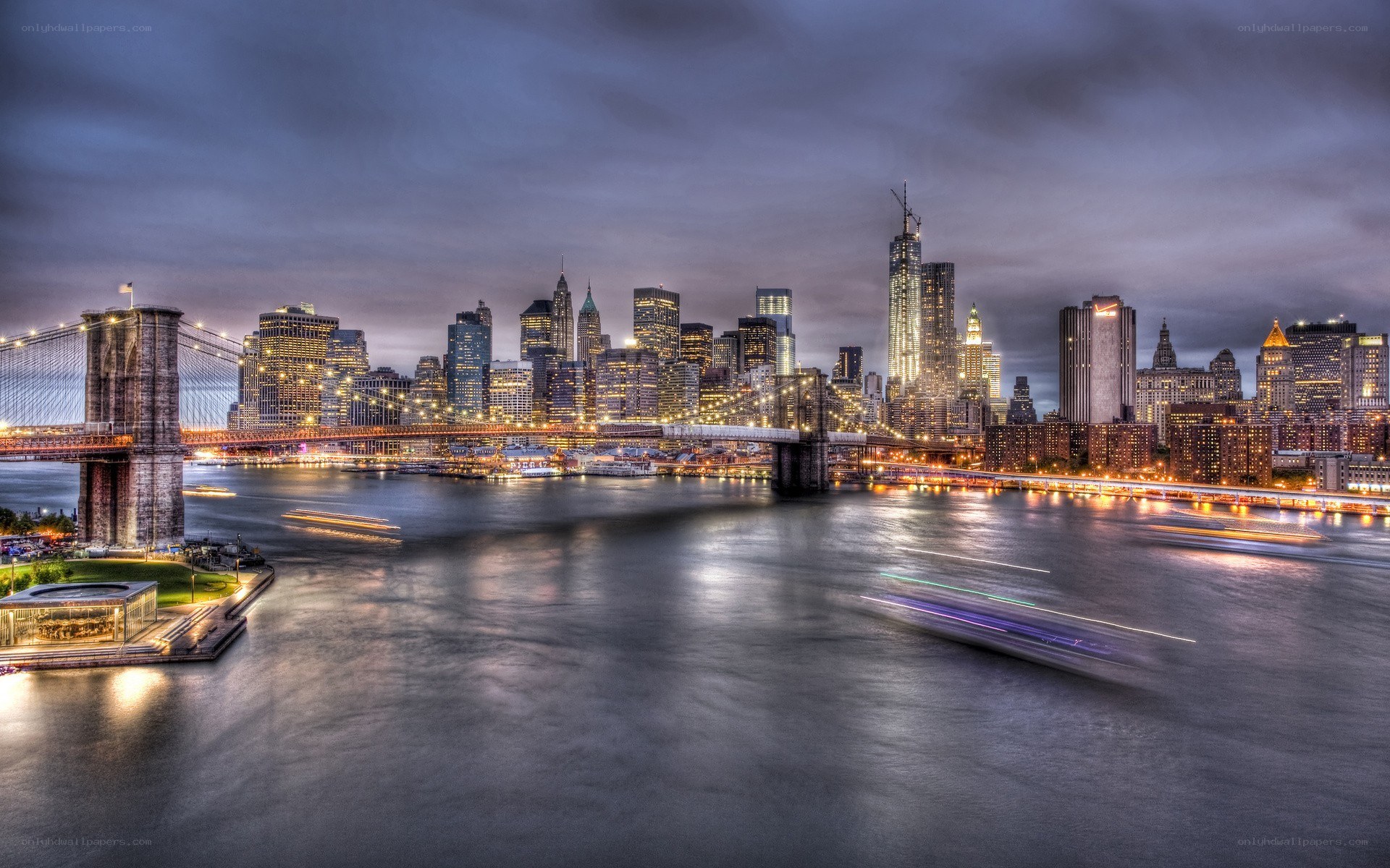Brooklyn Bridge at dusk