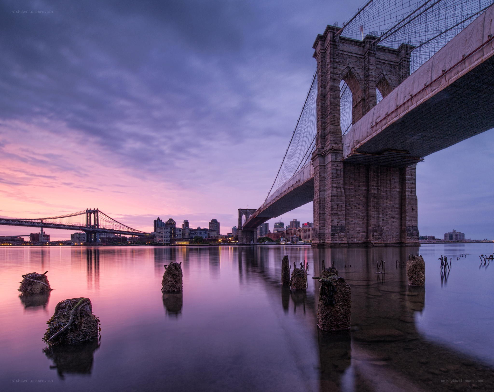 Brooklyn Bridge at dusk
