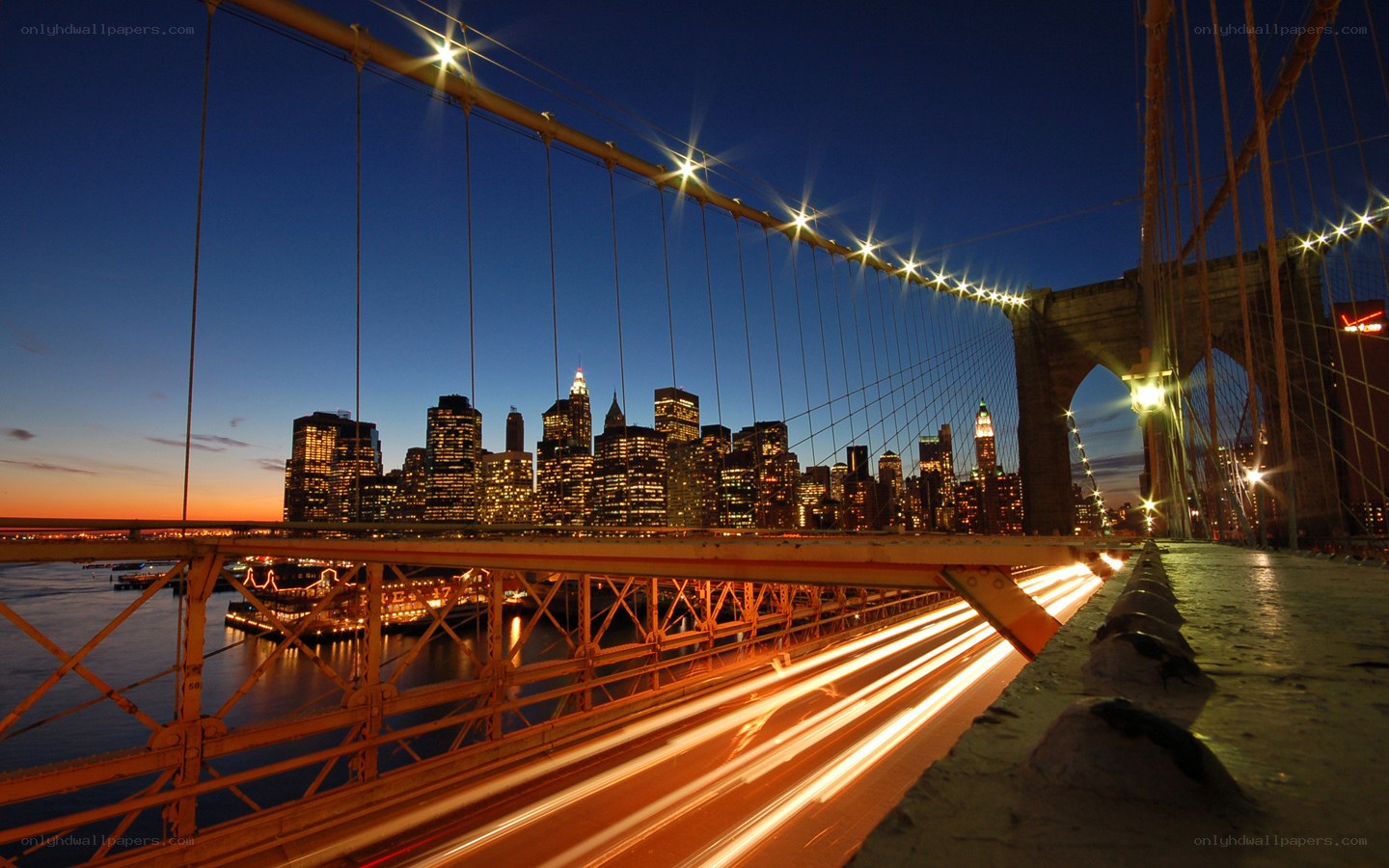 Brooklyn Bridge at dusk