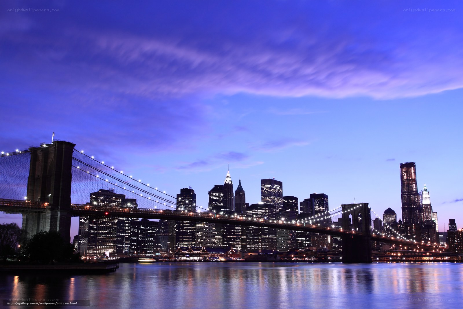 Brooklyn Bridge at dusk