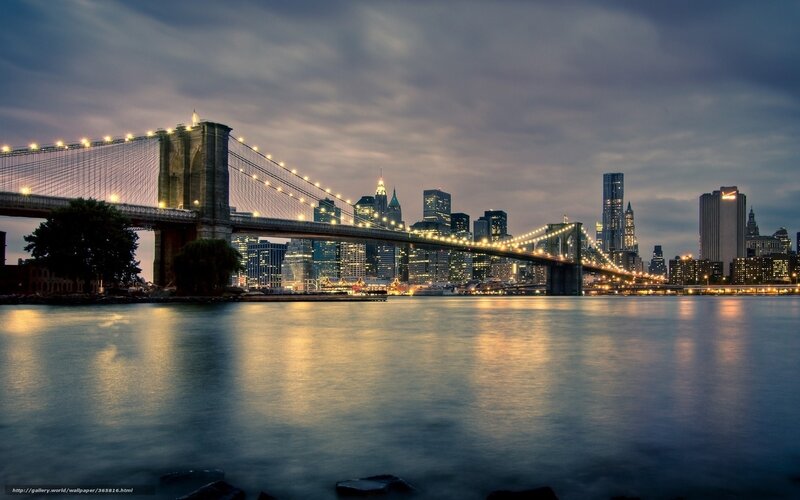 Brooklyn Bridge at dusk