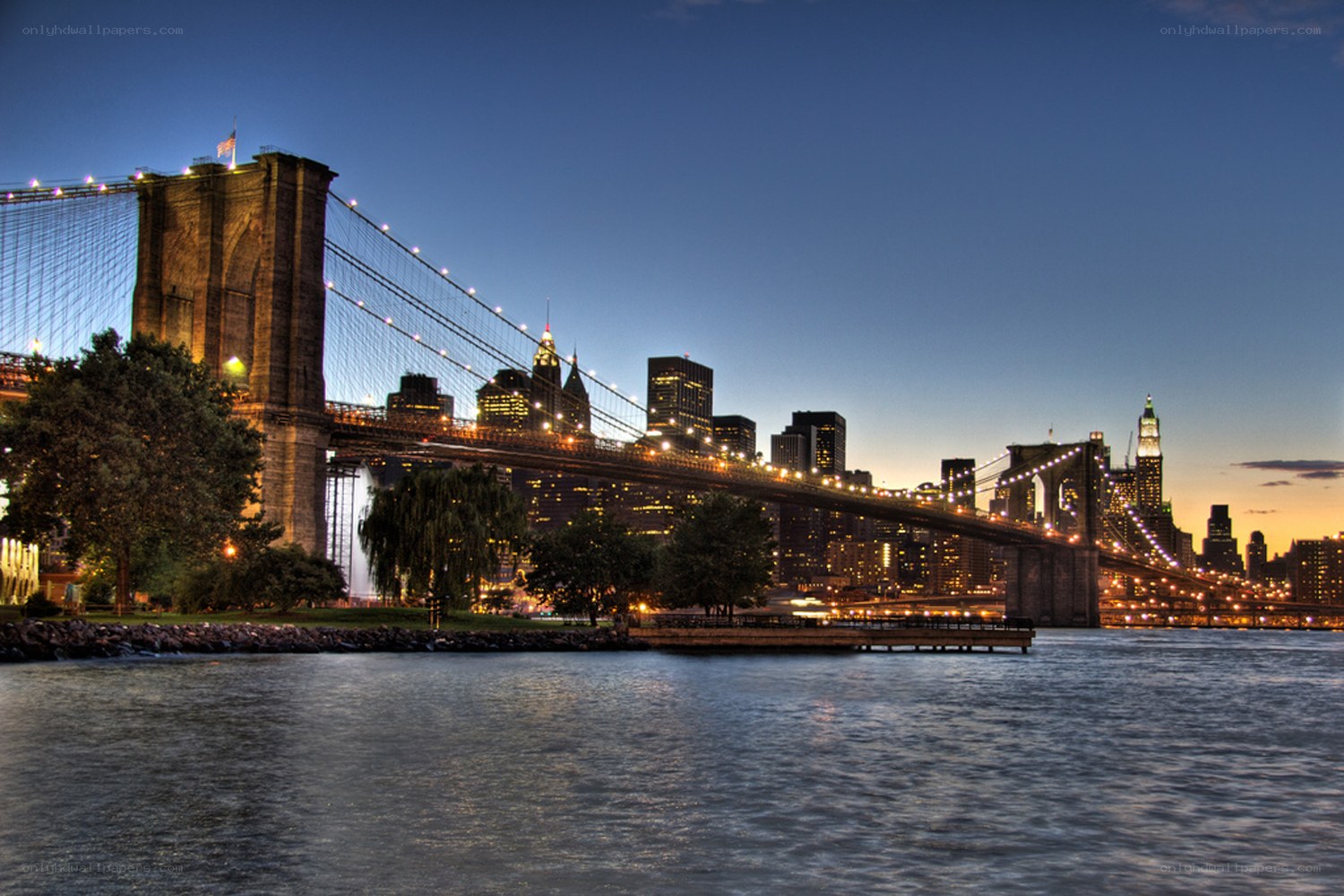 Brooklyn Bridge at dusk