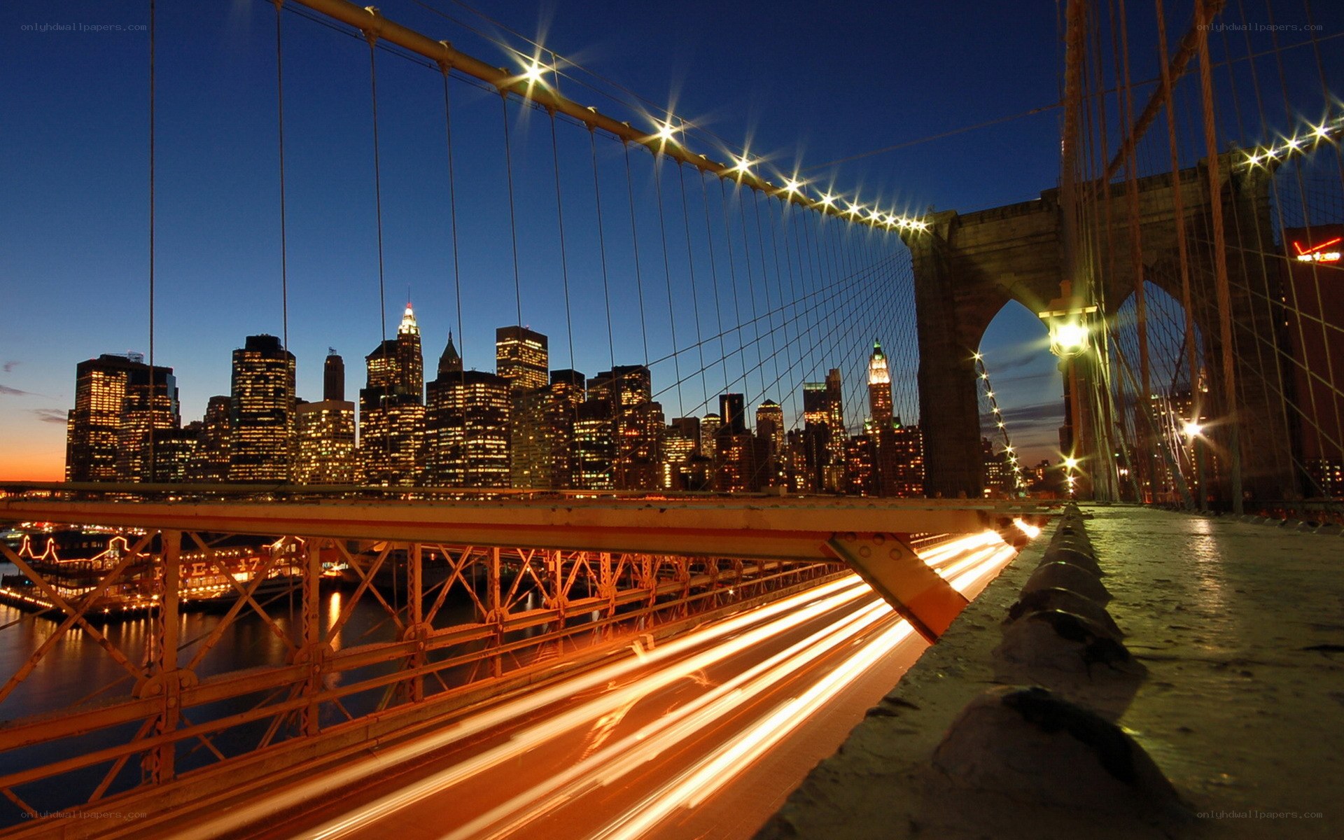 Brooklyn Bridge at dusk