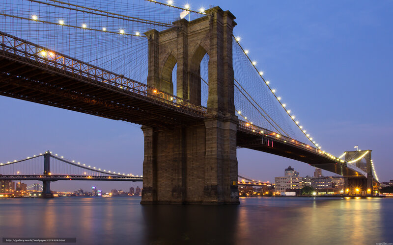 Brooklyn Bridge at dusk