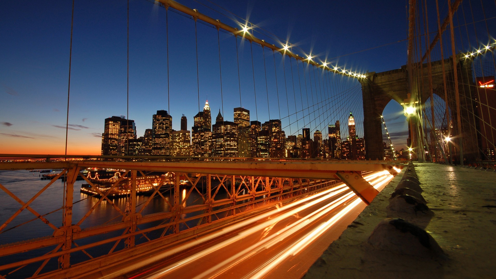 Brooklyn Bridge at dusk