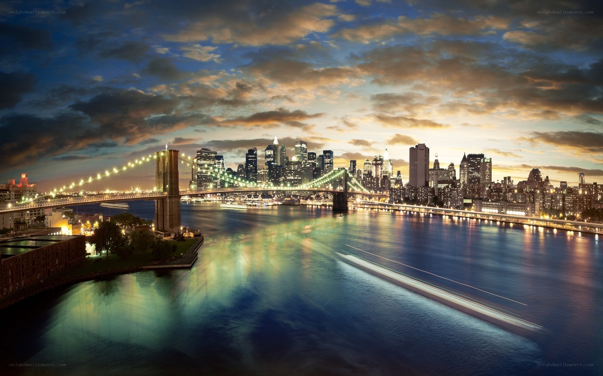 Brooklyn Bridge at dusk