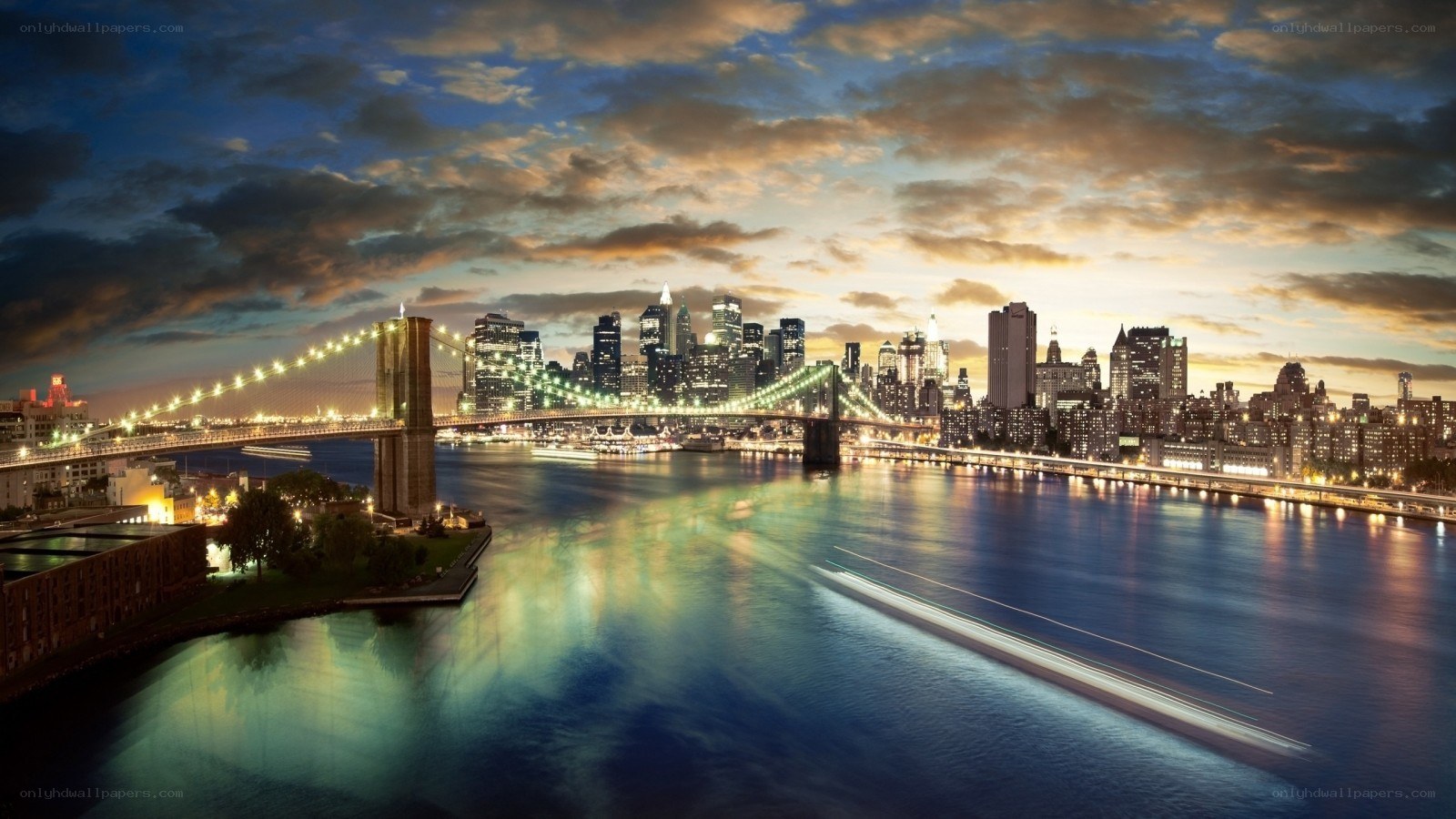 Brooklyn Bridge at dusk