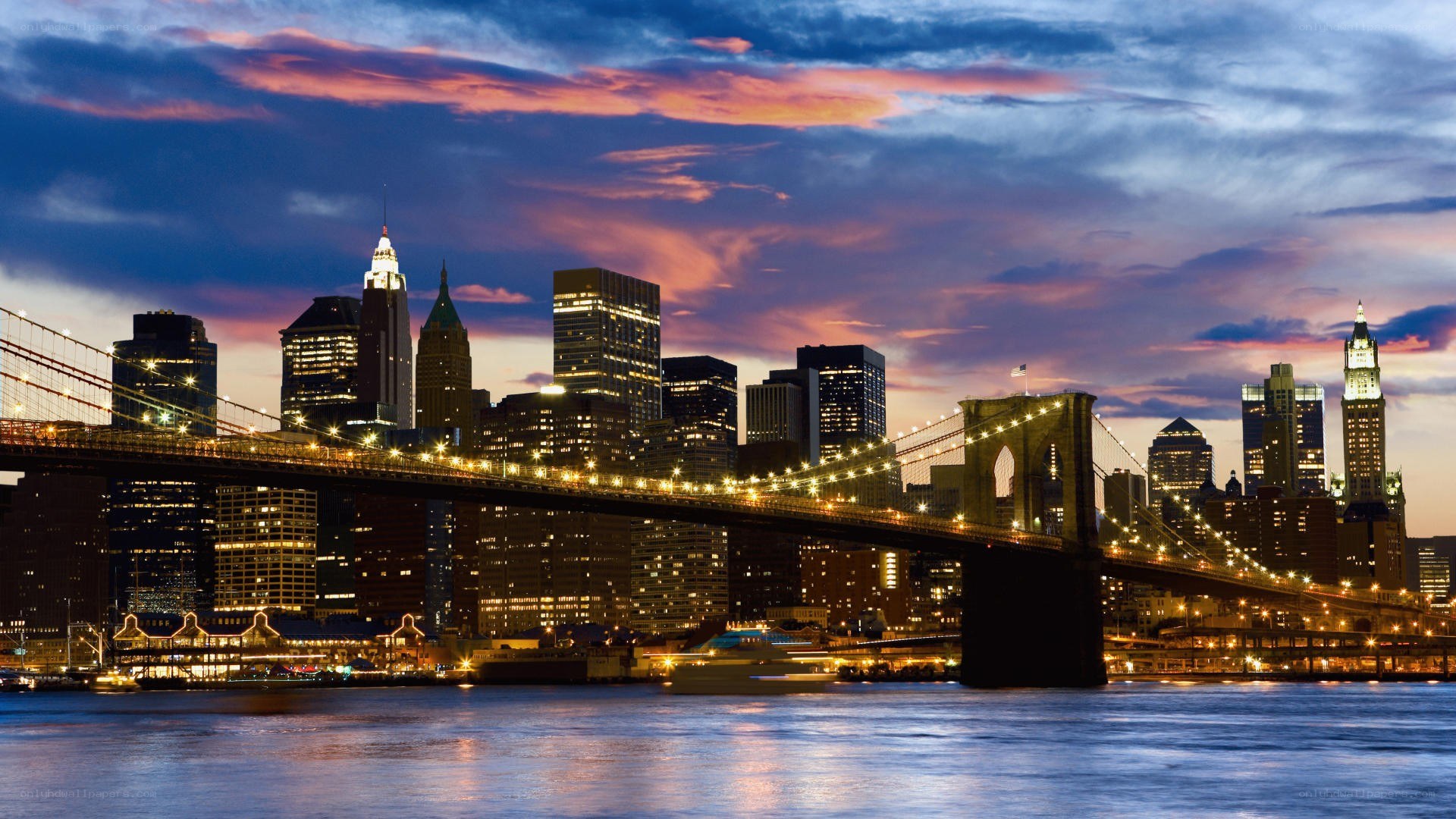 Brooklyn Bridge at dusk