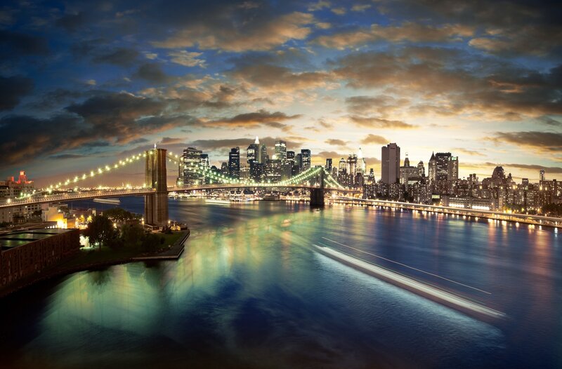 Brooklyn Bridge at dusk