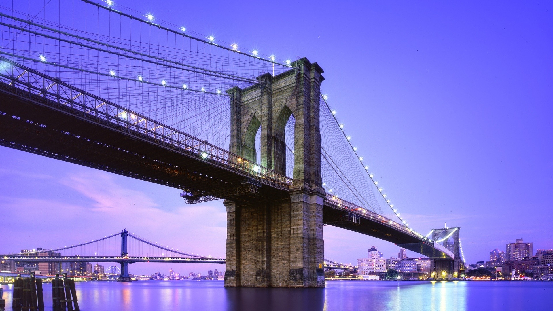 Brooklyn Bridge at dusk