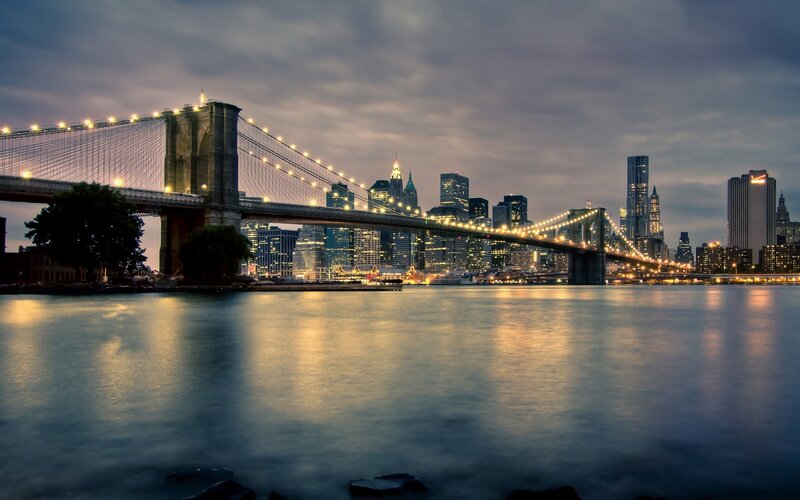 Brooklyn Bridge at dusk
