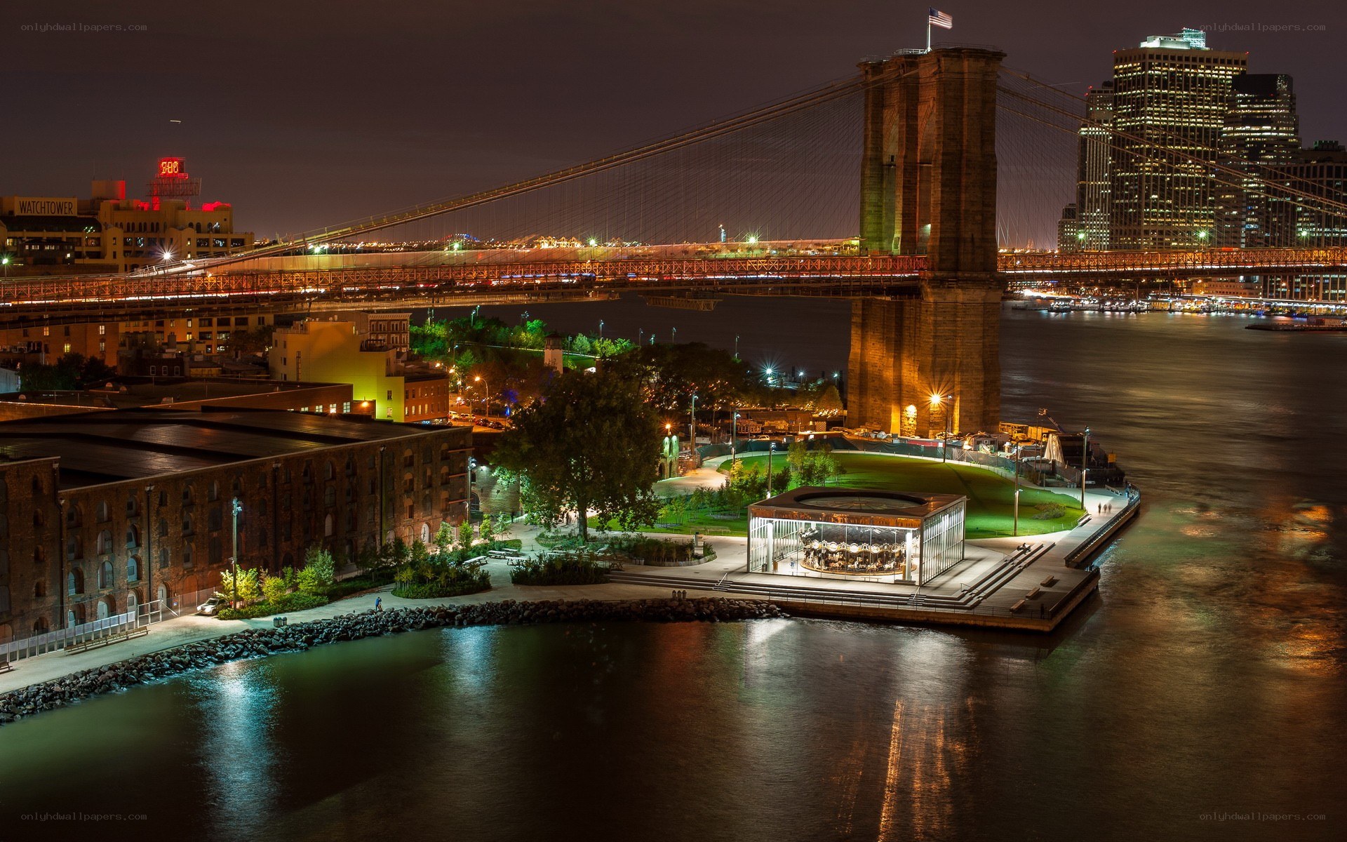 Brooklyn Bridge at night