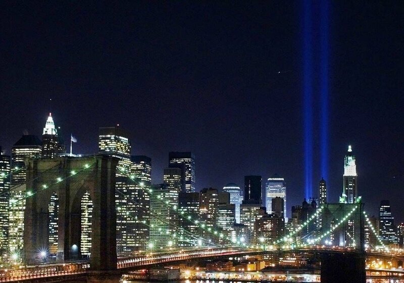 Brooklyn Bridge at Night — Black, Dramatic