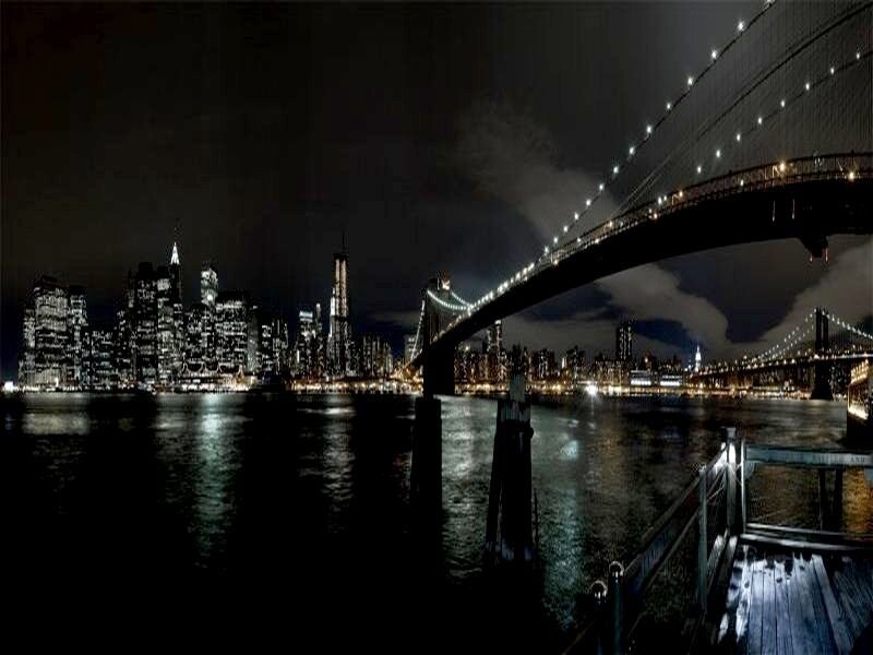 Brooklyn Bridge at Night — Black