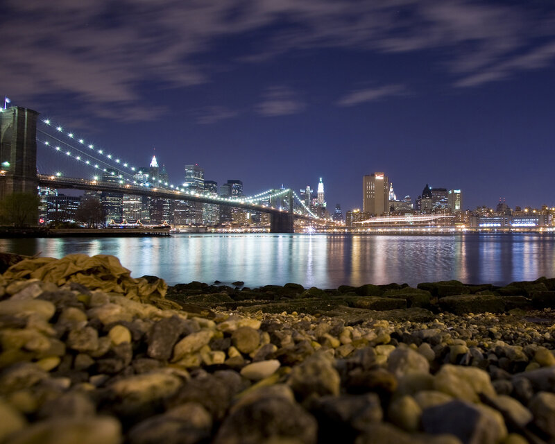 Brooklyn Bridge at Night — Serene, Photograph