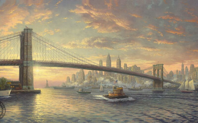 Brooklyn Bridge at Sunset — Orange