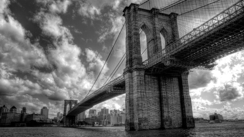 Brooklyn Bridge — Black, Dramatic, Afternoon