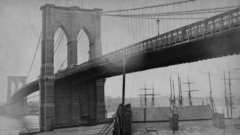 Brooklyn Bridge — Black, Historical, Photograph