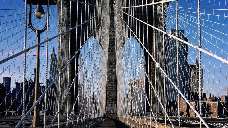 Brooklyn Bridge Cables — Blue, Dramatic