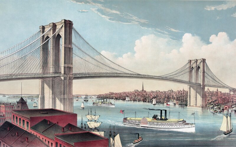 Brooklyn Bridge historical view