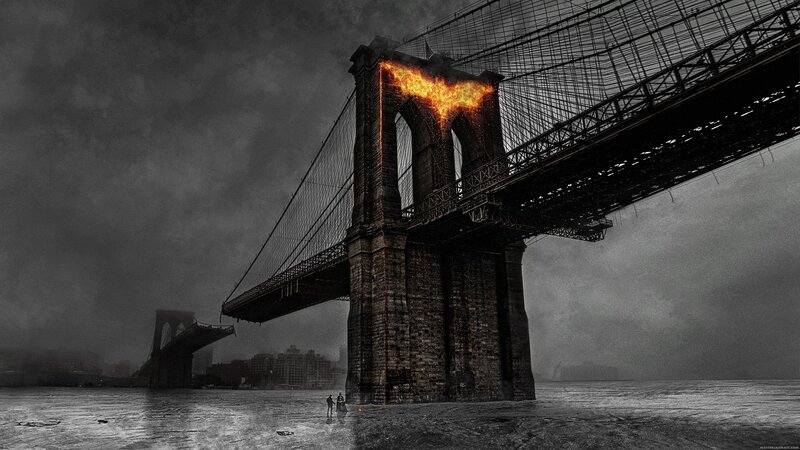 Brooklyn Bridge on Fire — Black