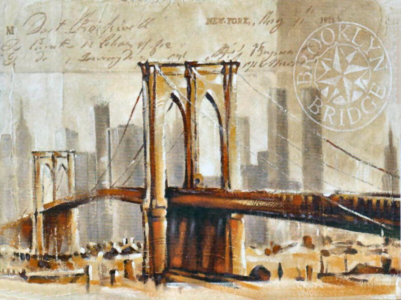 Brooklyn Bridge Painting — Brown