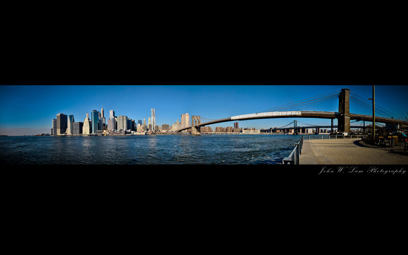 Brooklyn Bridge Skyline — Blue
