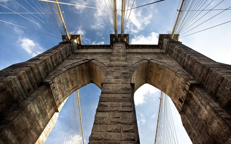 Brooklyn Bridge stone arches