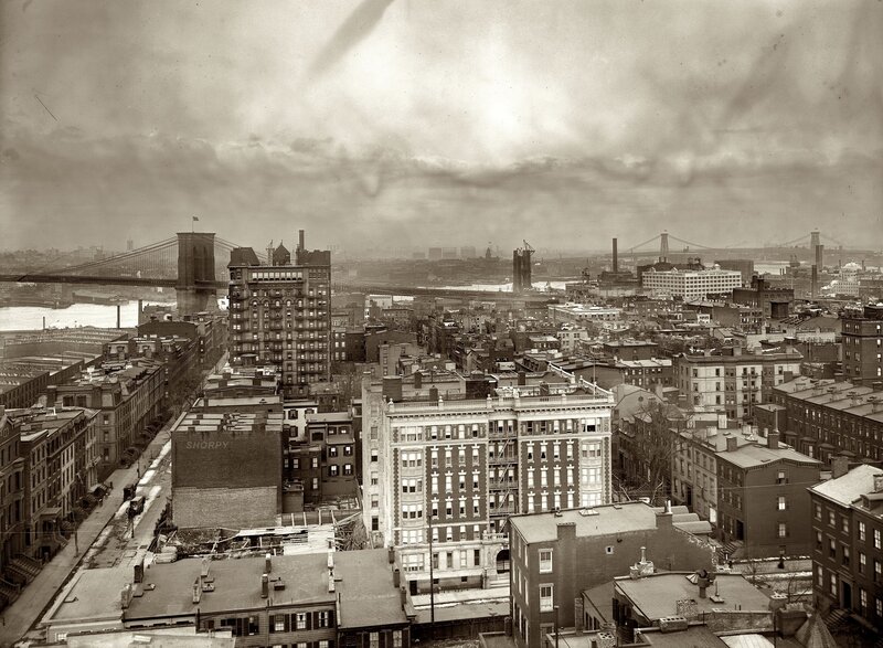 Brooklyn Bridge View — Black, Dramatic