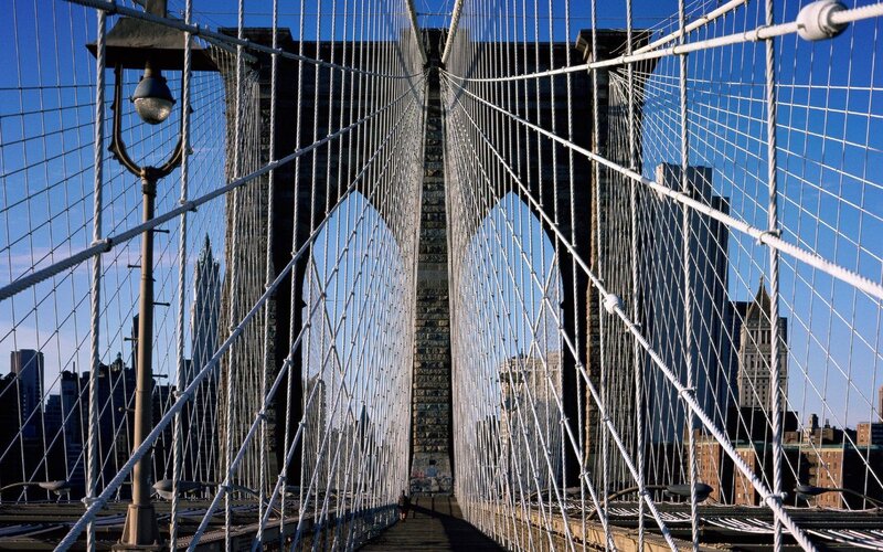 Brooklyn Bridge View — Blue, Dramatic