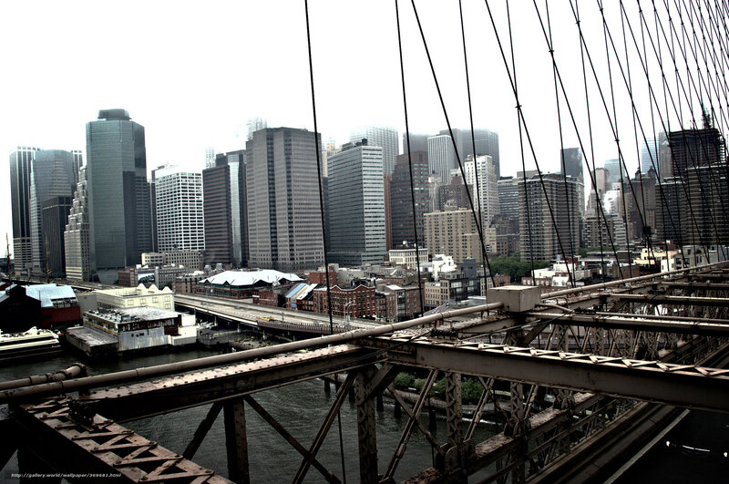 Brooklyn Bridge View — Gray, Overcast